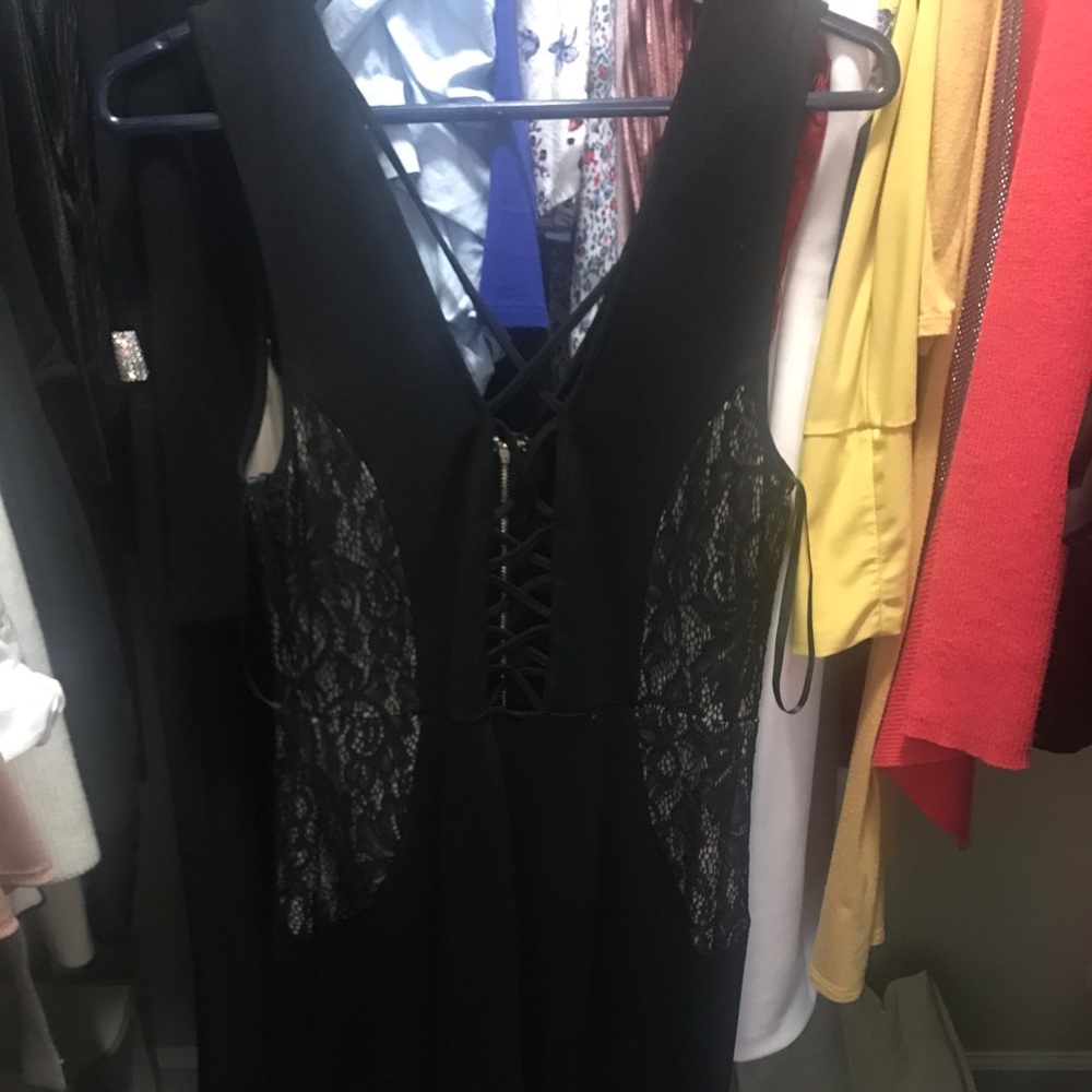 Black laced romper